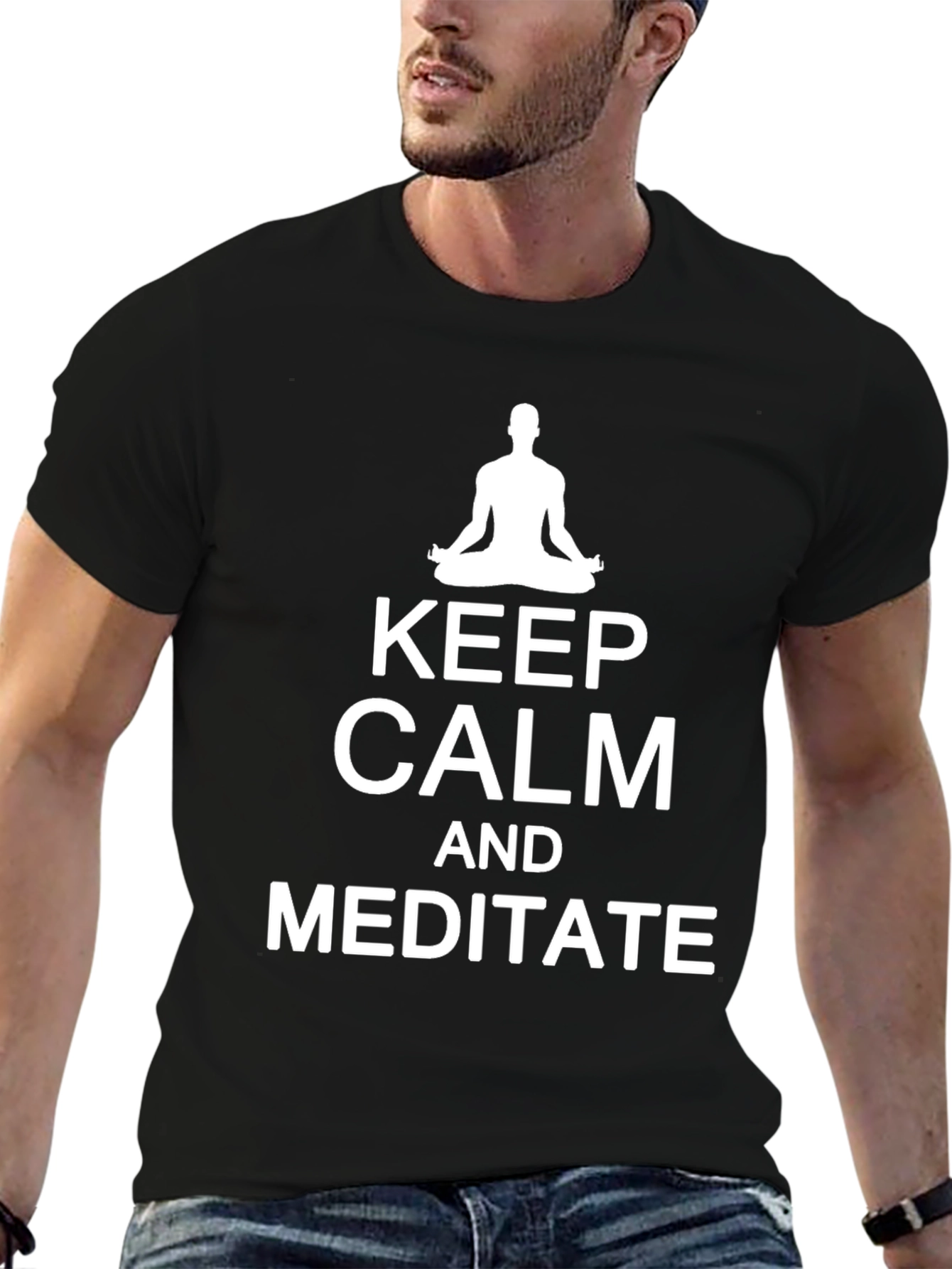 Keep Calm and Meditate Black T-Shirt