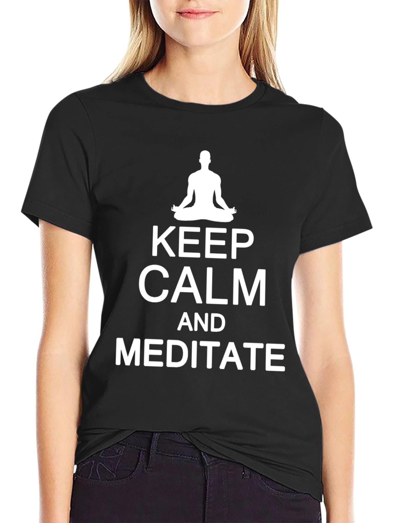 Keep Calm and Meditate Black T-Shirt