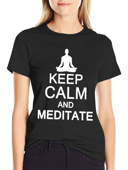 Keep Calm and Meditate Black T-Shirt
