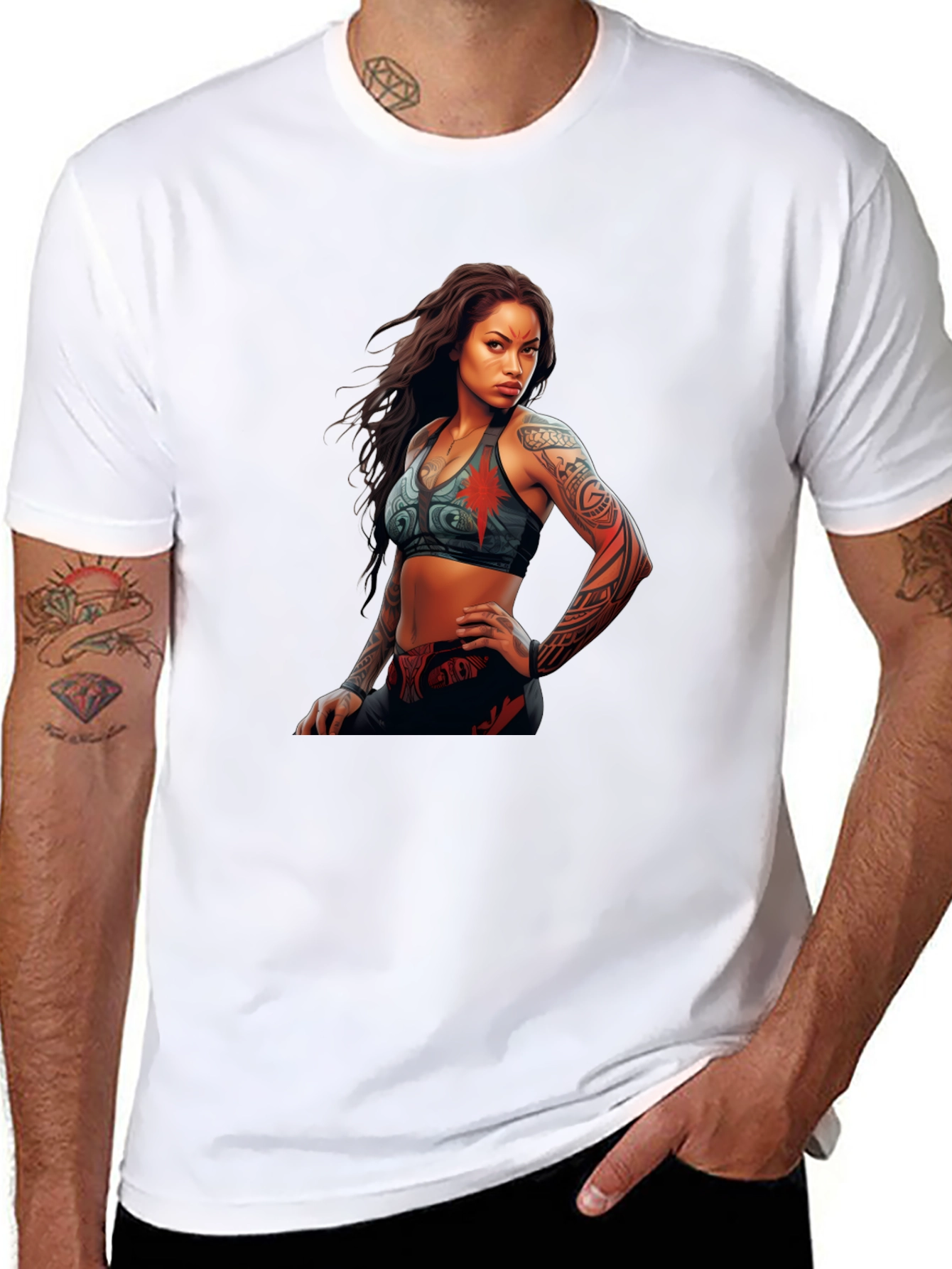 Graphic Tee: Tattooed Warrior Woman