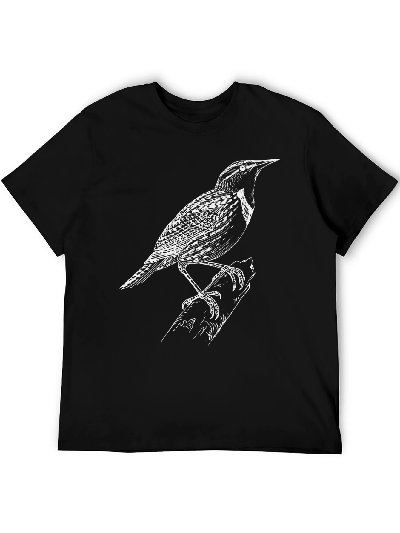 Bird Graphic Tee - Classic Black Cotton T-Shirt
