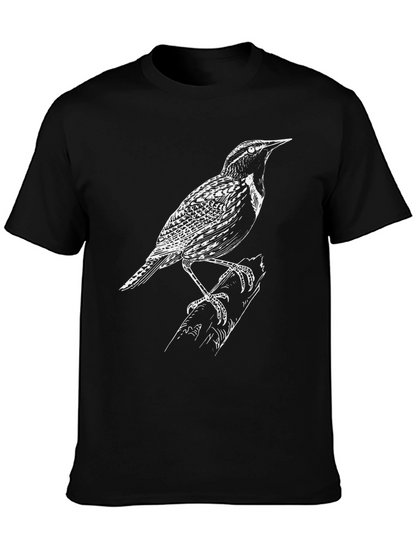 Bird Graphic Tee - Classic Black Cotton T-Shirt