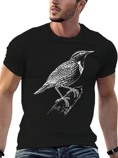 Bird Graphic Tee - Classic Black Cotton T-Shirt