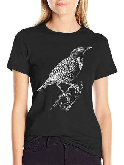 Bird Graphic Tee - Classic Black Cotton T-Shirt