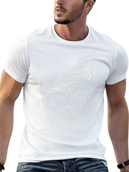 Bird Graphic Tee - Classic Black Cotton T-Shirt
