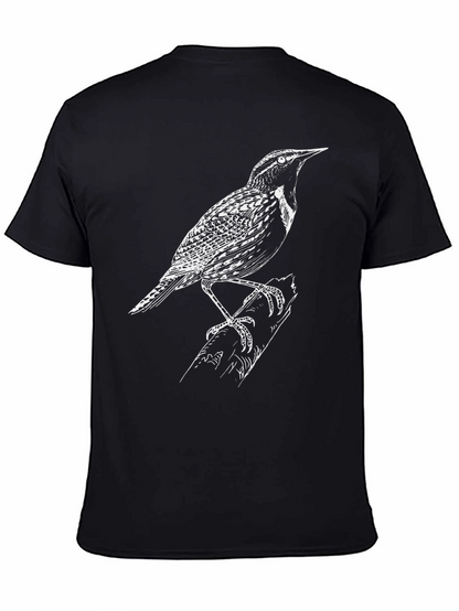 Bird Graphic Tee - Classic Black Cotton T-Shirt