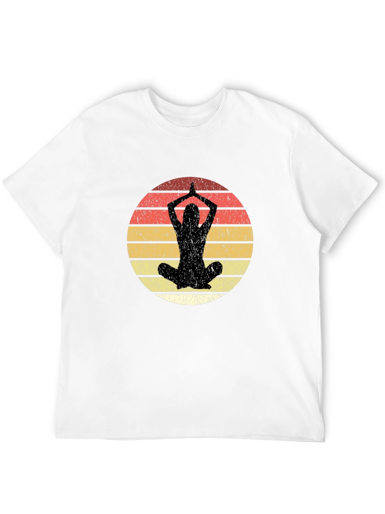 Yoga Pose Graphic Tee - Retro Sunset Design