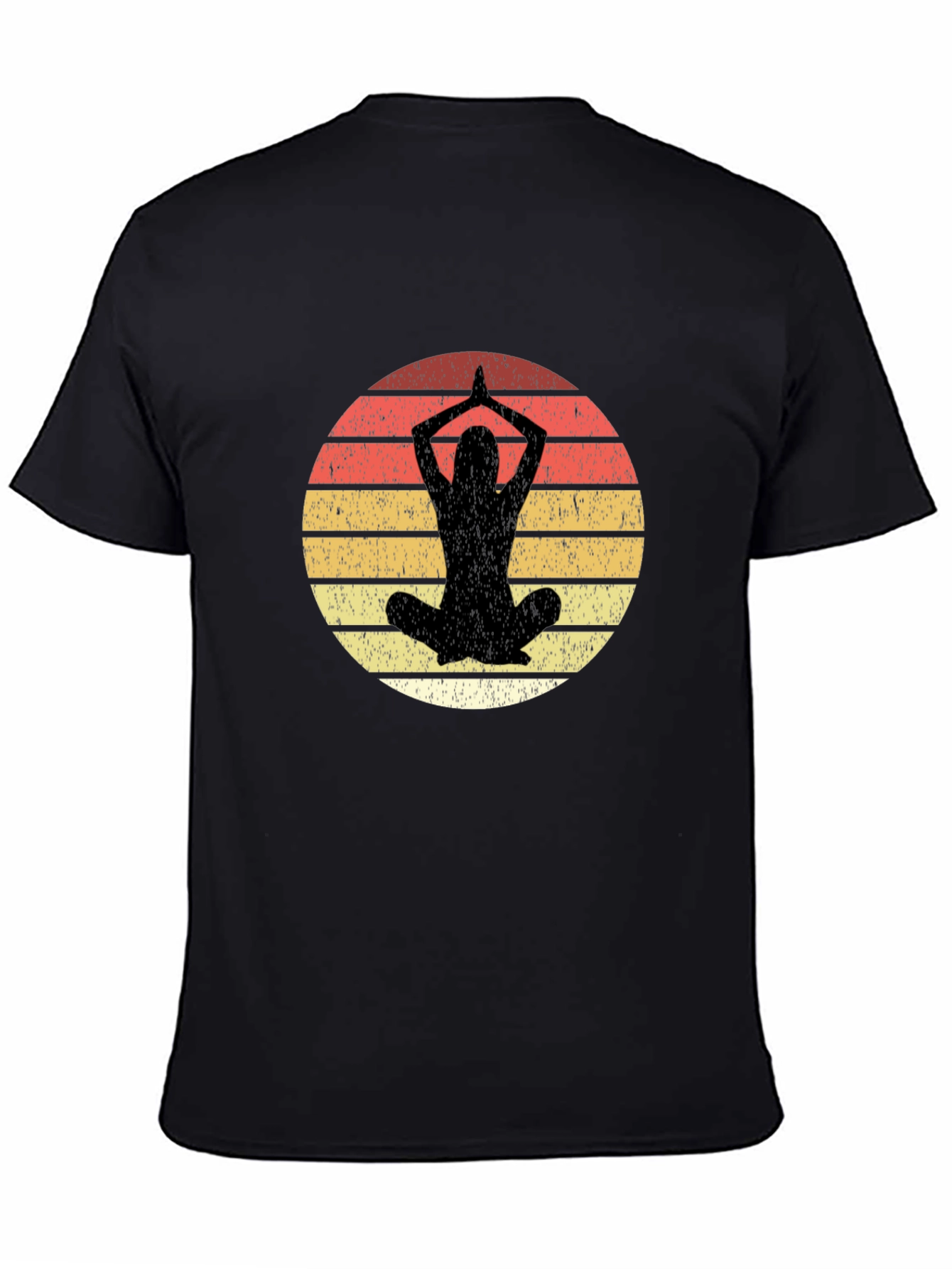 Yoga Pose Graphic Tee - Retro Sunset Design