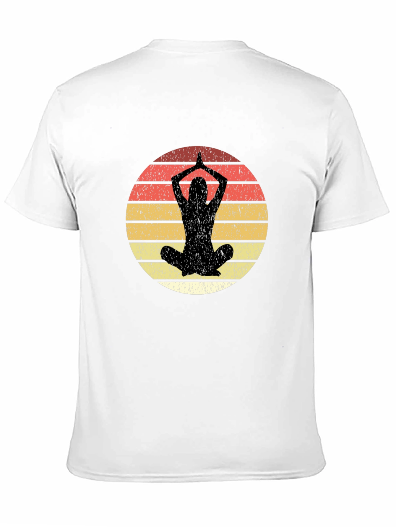 Yoga Pose Graphic Tee - Retro Sunset Design
