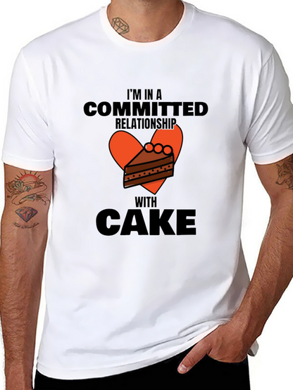 Committed to Cake Graphic Tee -  Novelty T-Shirt