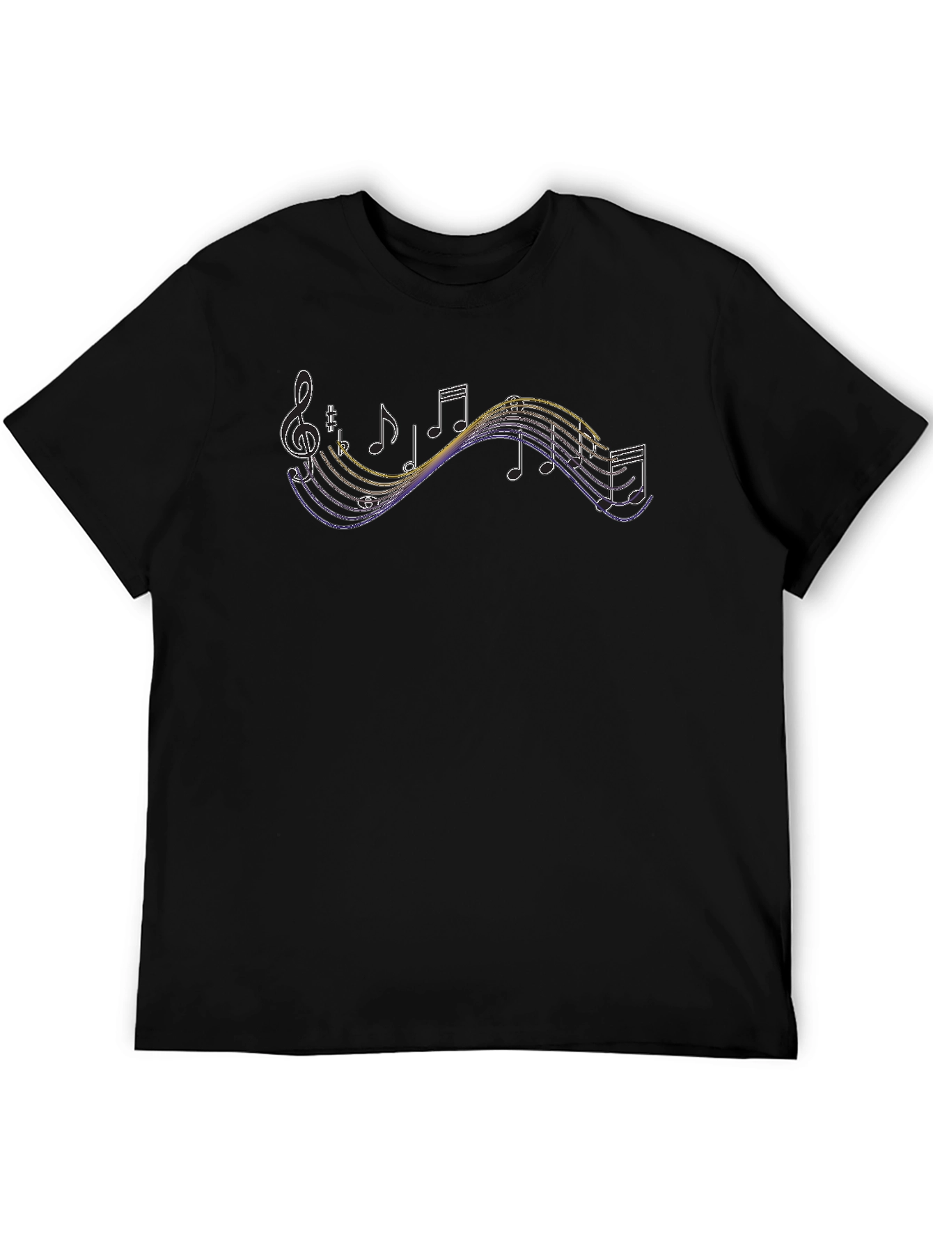 Music Note Graphic Black T-Shirt