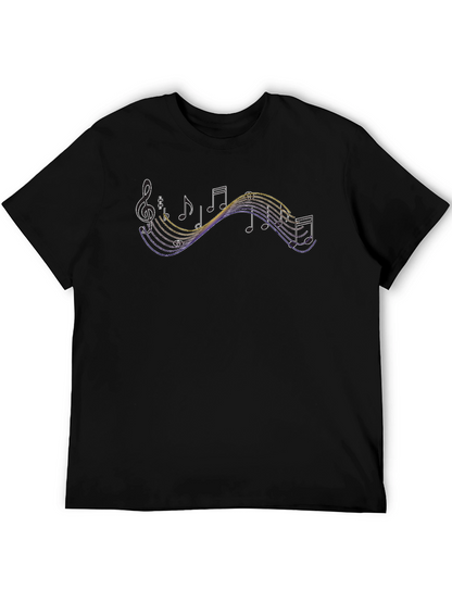 Music Note Graphic Black T-Shirt