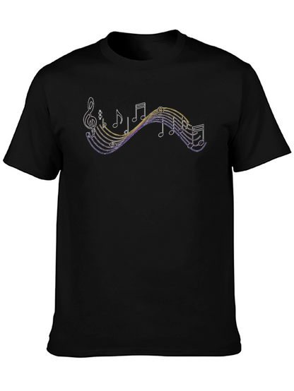 Music Note Graphic Black T-Shirt