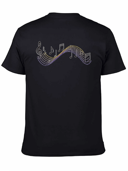 Music Note Graphic Black T-Shirt