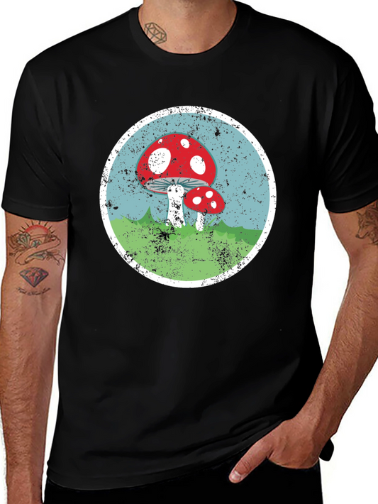 Mushroom Circle Graphic Tee - Black