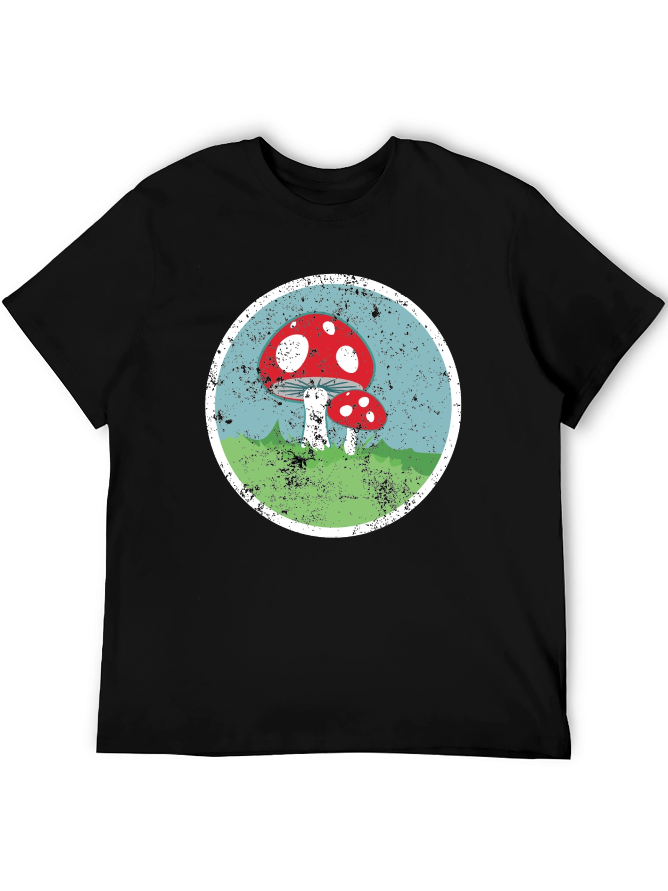 Mushroom Circle Graphic Tee - Black