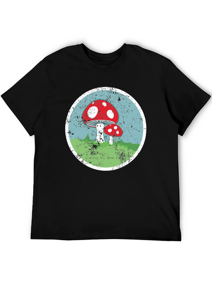 Mushroom Circle Graphic Tee - Black