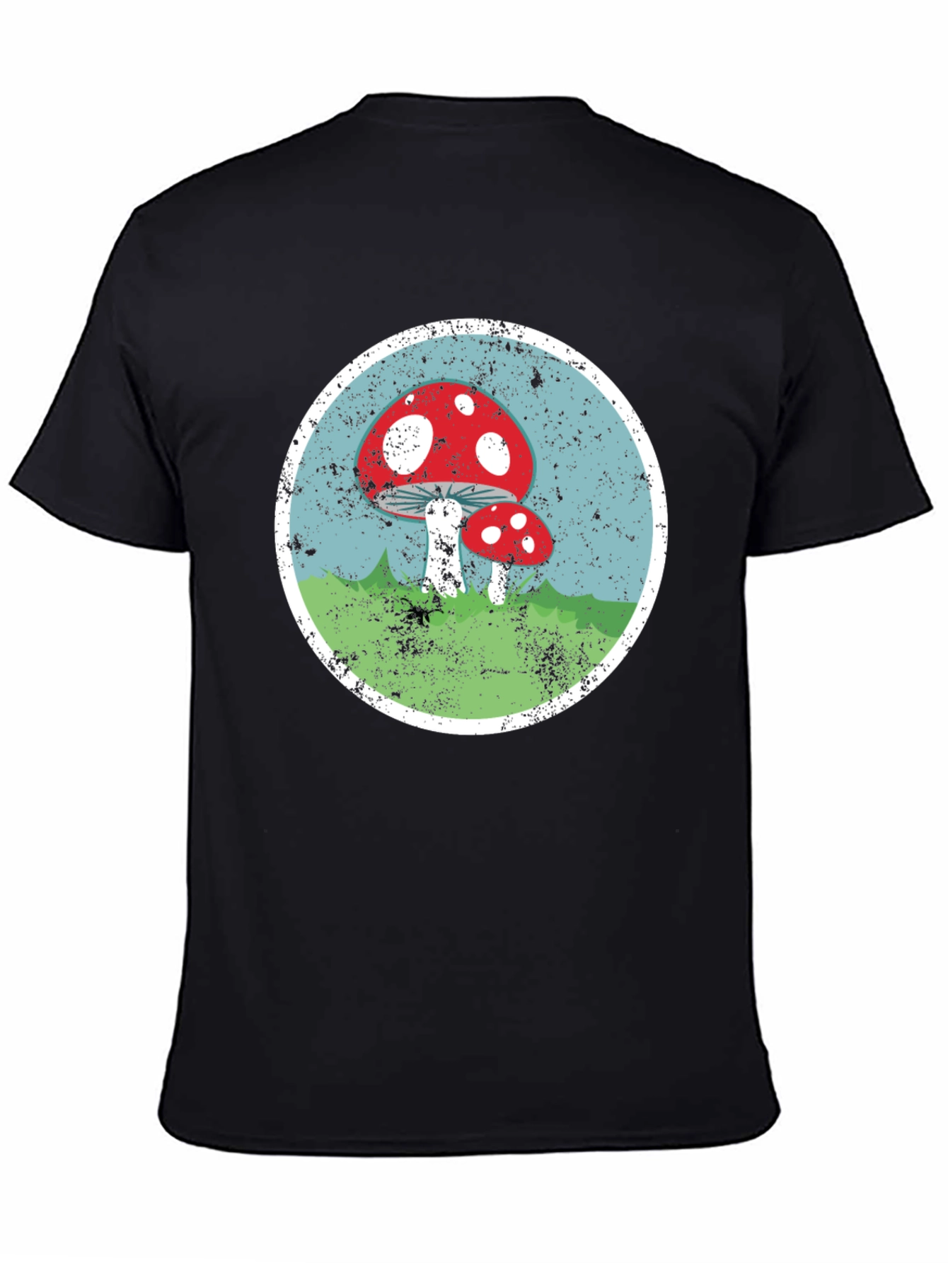 Mushroom Circle Graphic Tee - Black