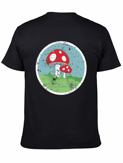 Mushroom Circle Graphic Tee - Black