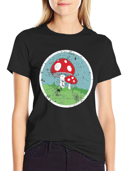 Mushroom Circle Graphic Tee - Black