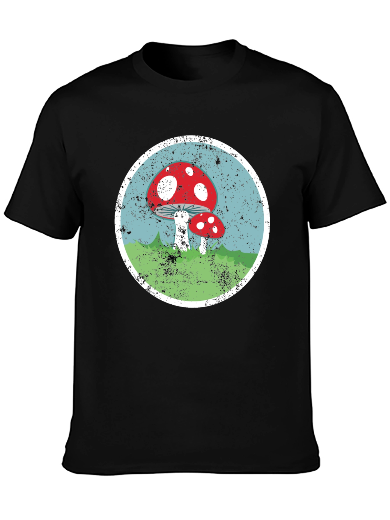 Mushroom Circle Graphic Tee - Black