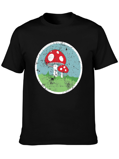 Mushroom Circle Graphic Tee - Black