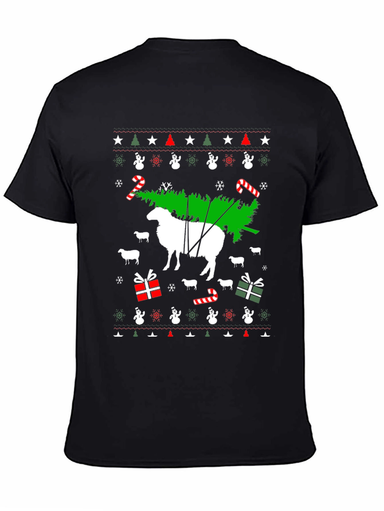 Festive Sheep Christmas Tree T-Shirt