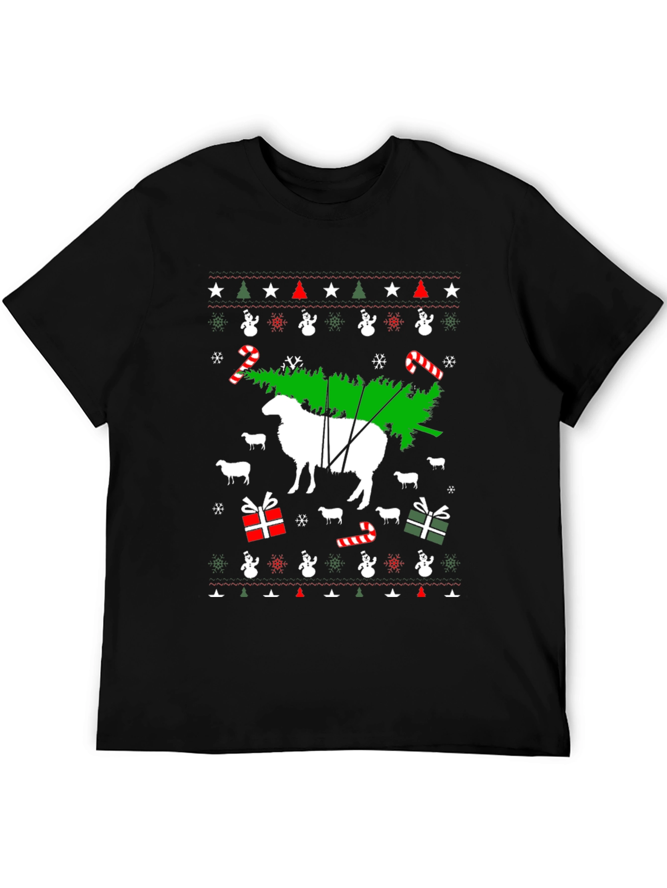 Festive Sheep Christmas Tree T-Shirt