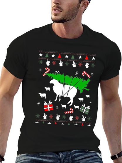 Festive Sheep Christmas Tree T-Shirt