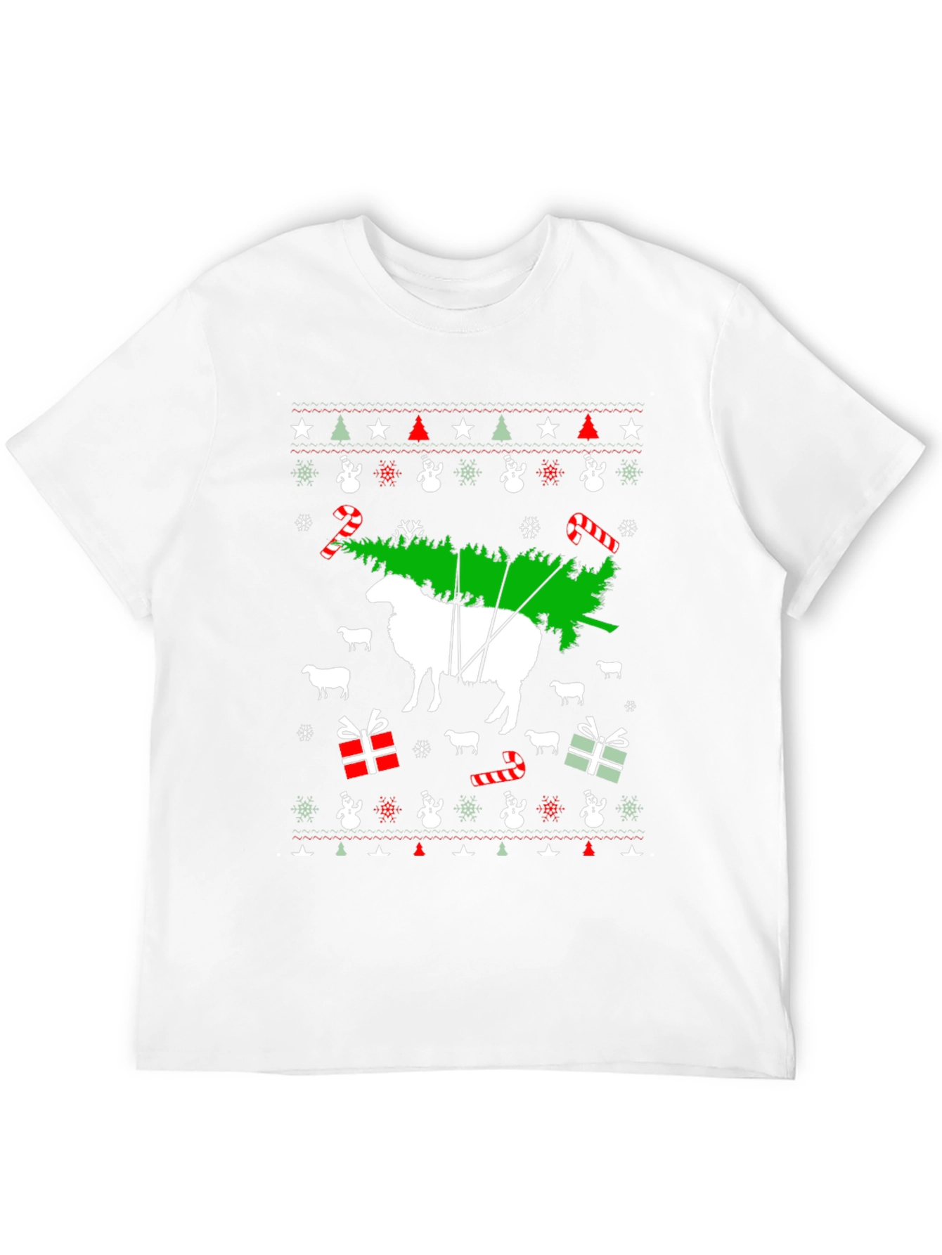 Festive Sheep Christmas Tree T-Shirt