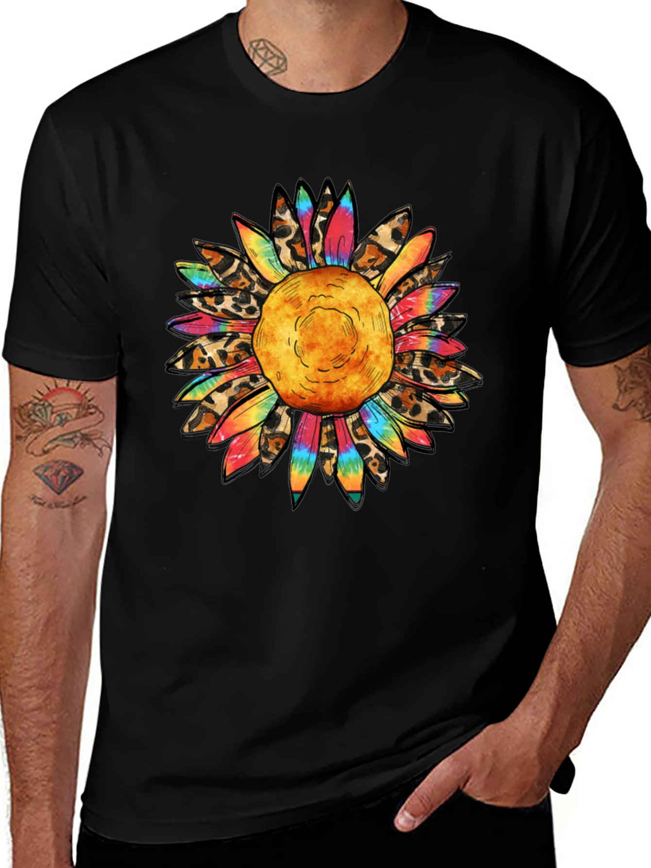 Sunflower Graphic Tee - Mens Black T-Shirt