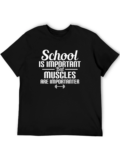 School vs. Muscles Graphic T-Shirt