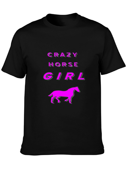 Crazy Horse Girl Graphic Tee - Black