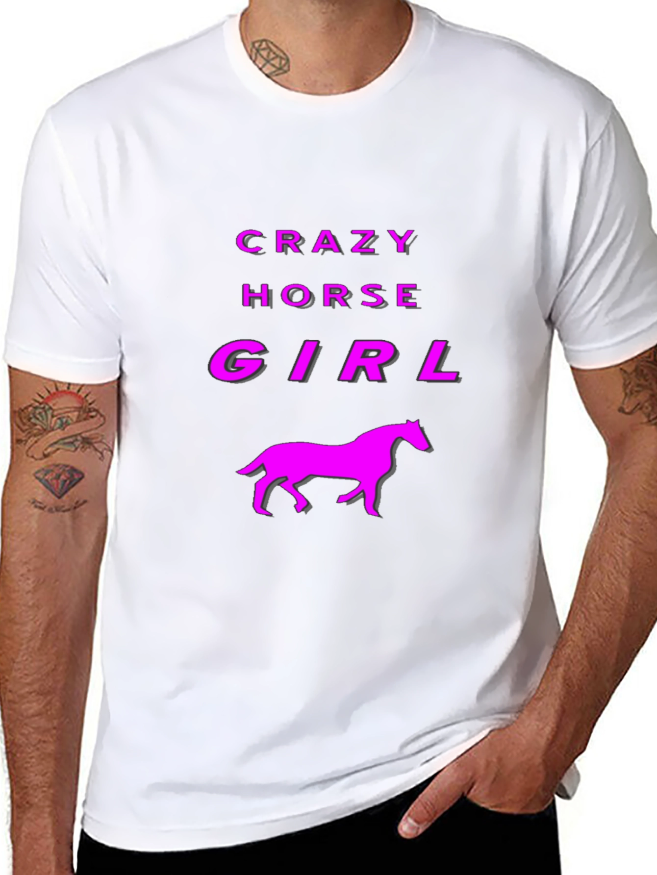 Crazy Horse Girl Graphic Tee - Black