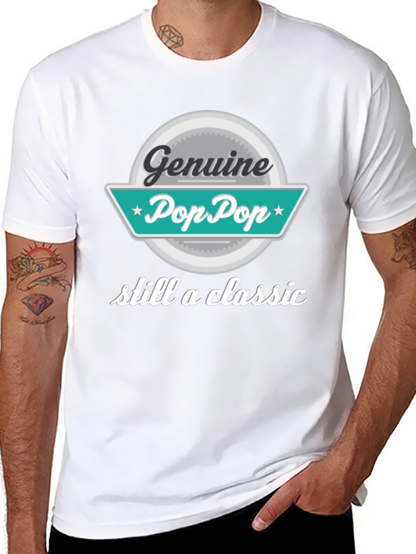 Genuine Pop Pop T-Shirt - Classic Grandpa Style