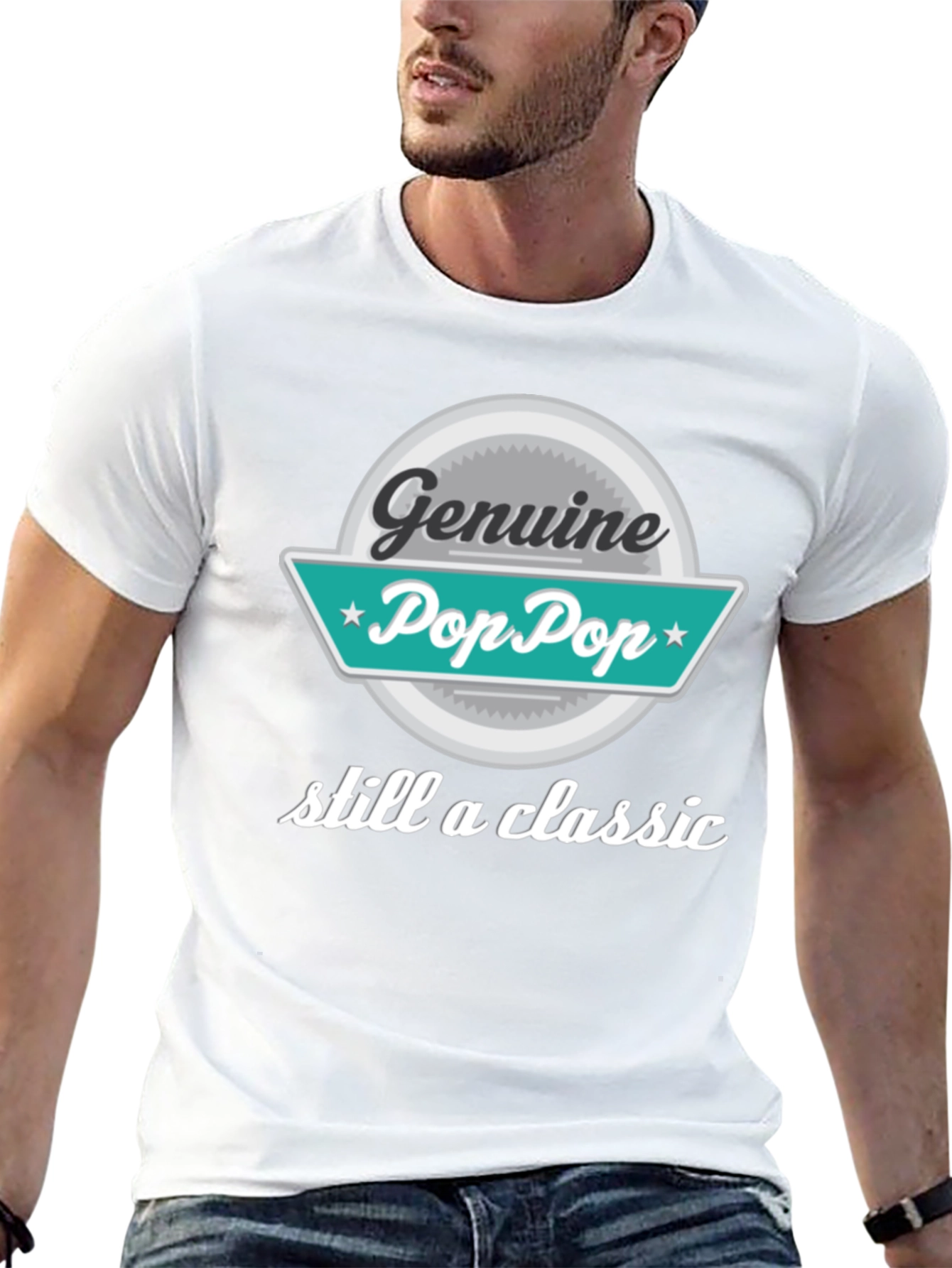 Genuine Pop Pop T-Shirt - Classic Grandpa Style
