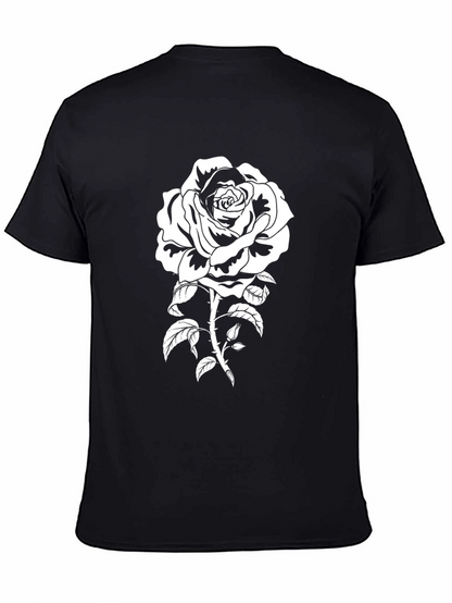 Black Rose Graphic T-Shirt - Stylish Floral Tee