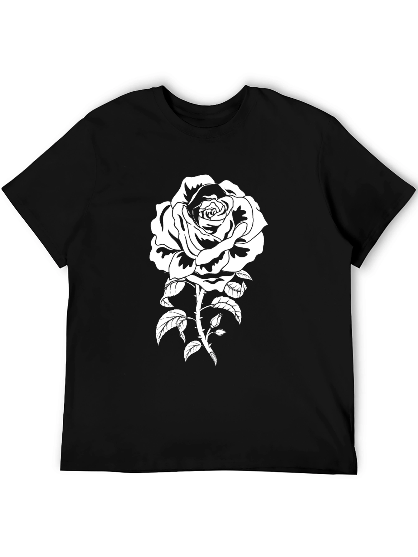 Black Rose Graphic T-Shirt - Stylish Floral Tee