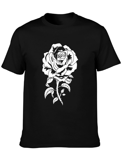 Black Rose Graphic T-Shirt - Stylish Floral Tee