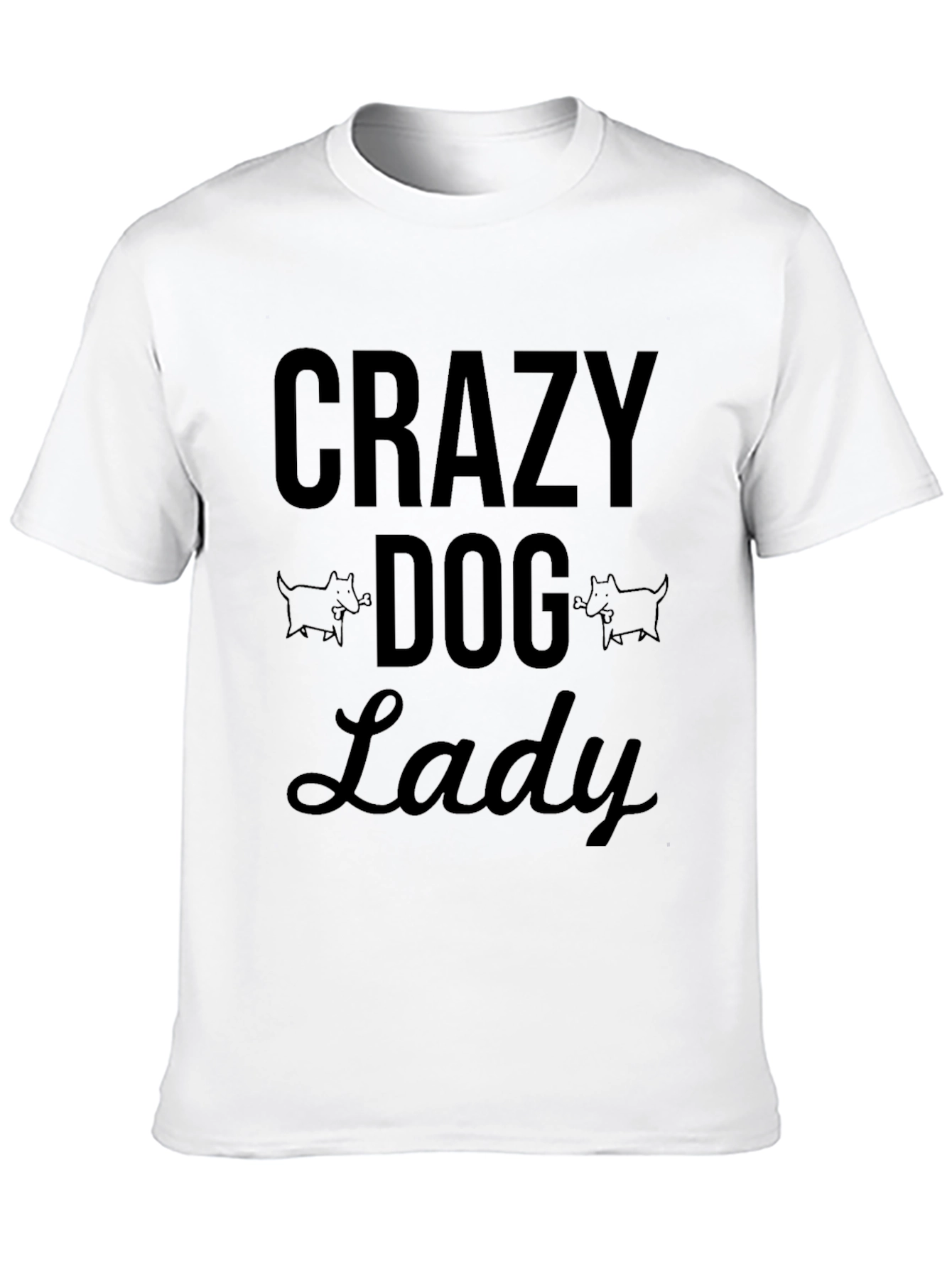 Crazy Dog Lady Black T-Shirt