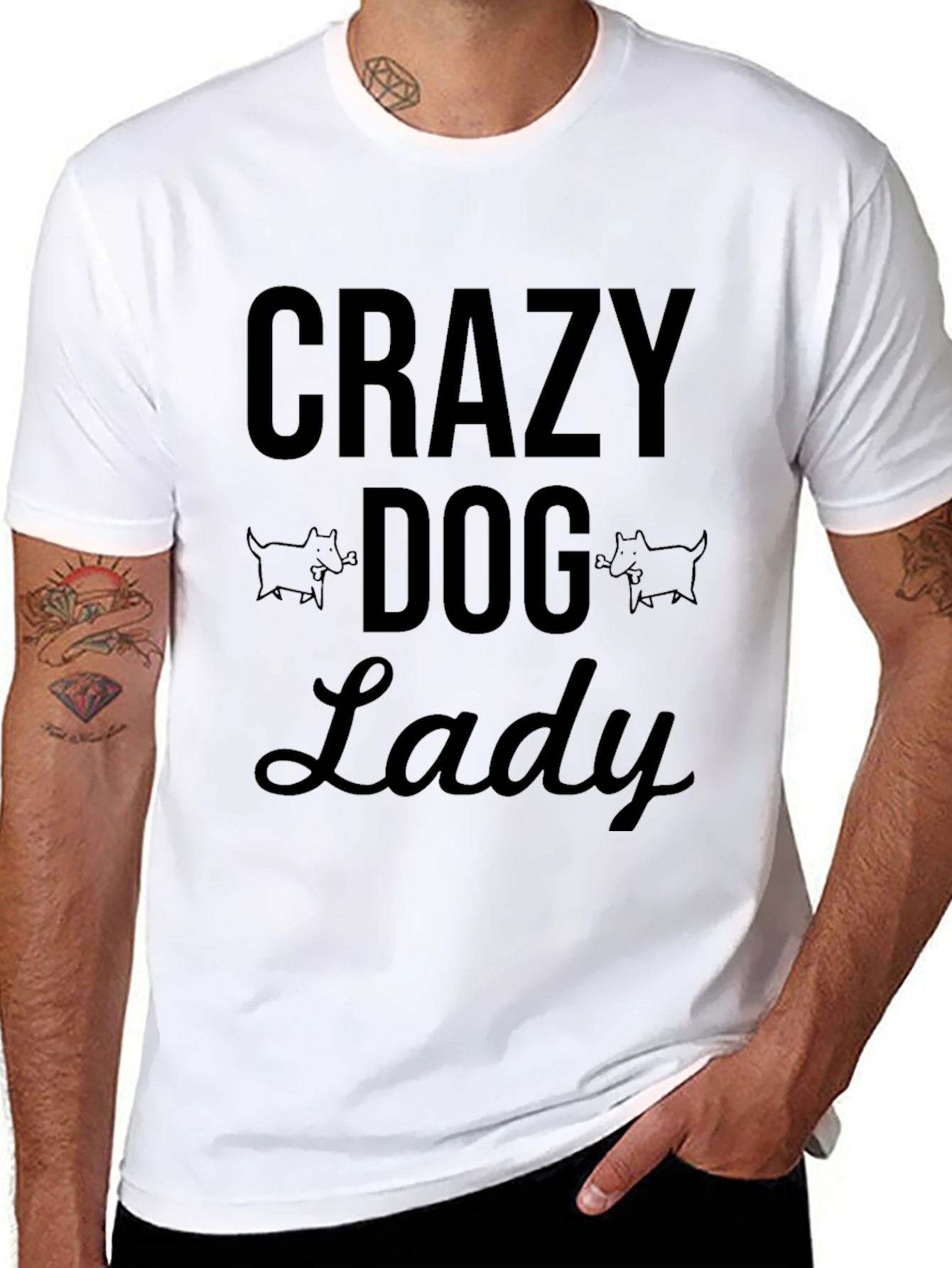 Crazy Dog Lady Black T-Shirt