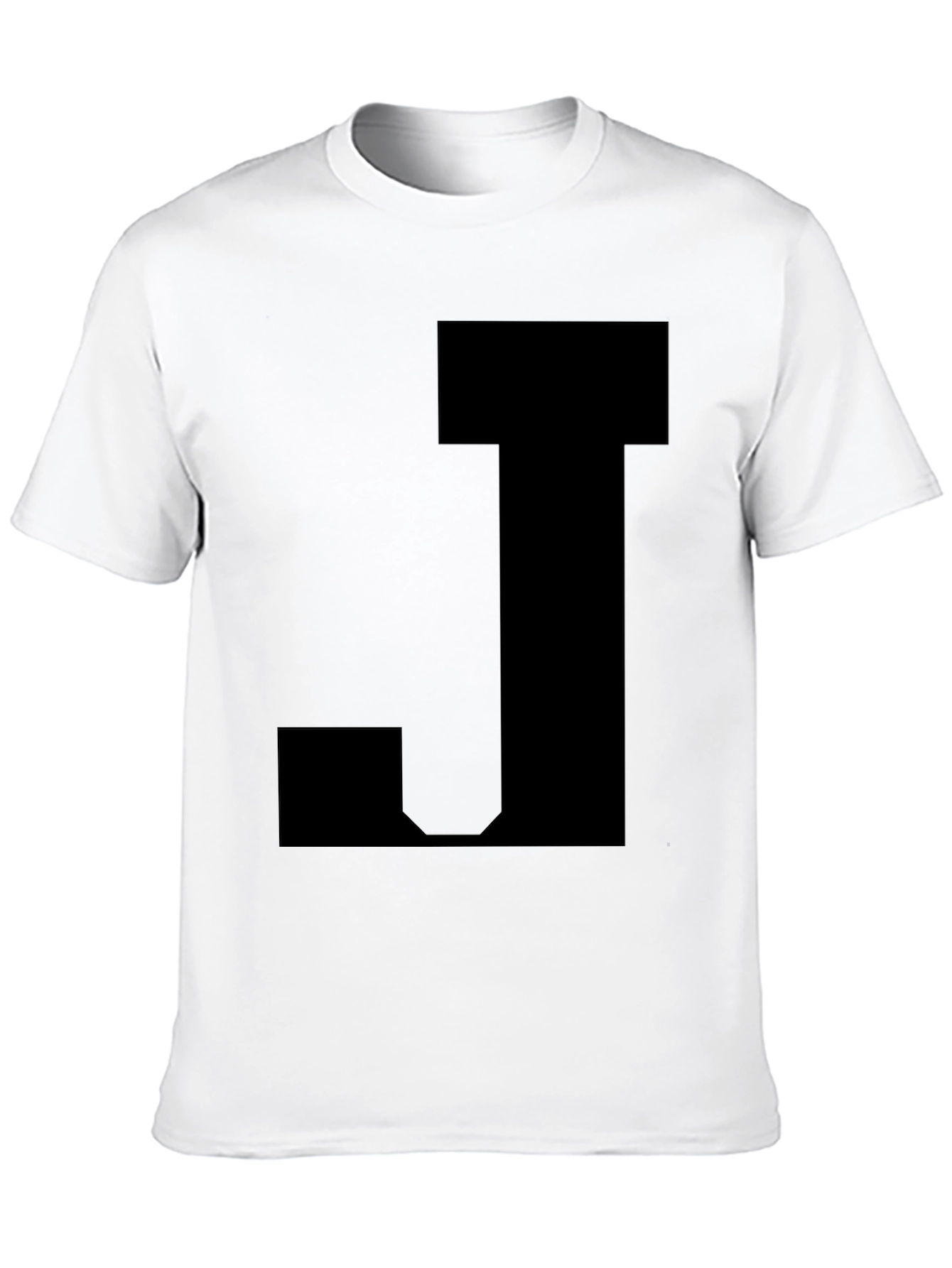 Bold Black Tee with J Design