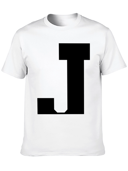 Bold Black Tee with J Design