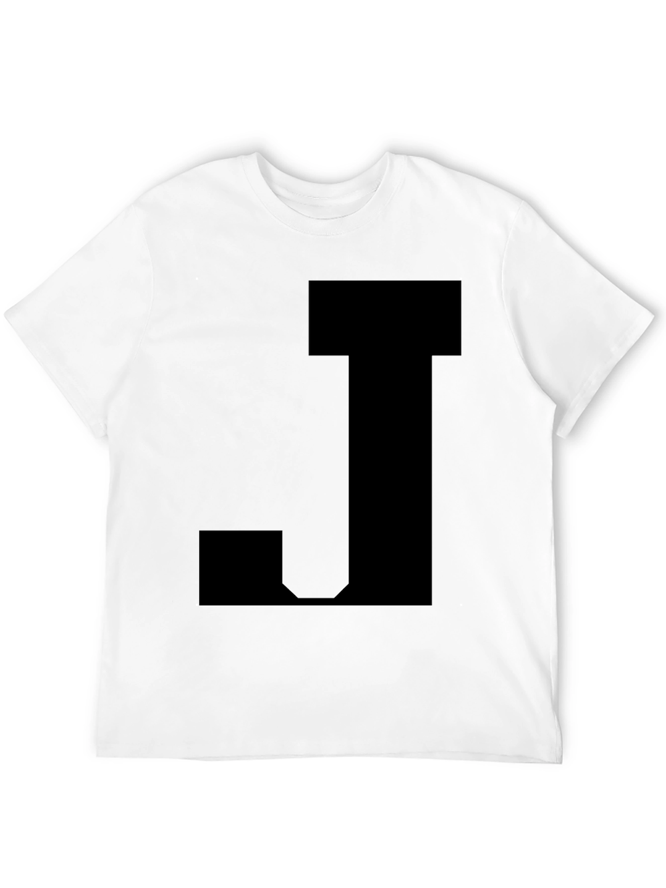 Bold Black Tee with J Design