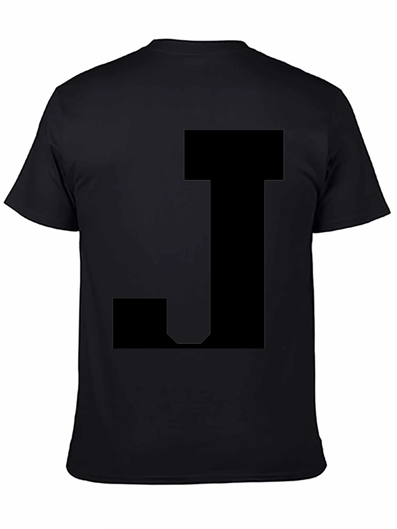 Bold Black Tee with J Design