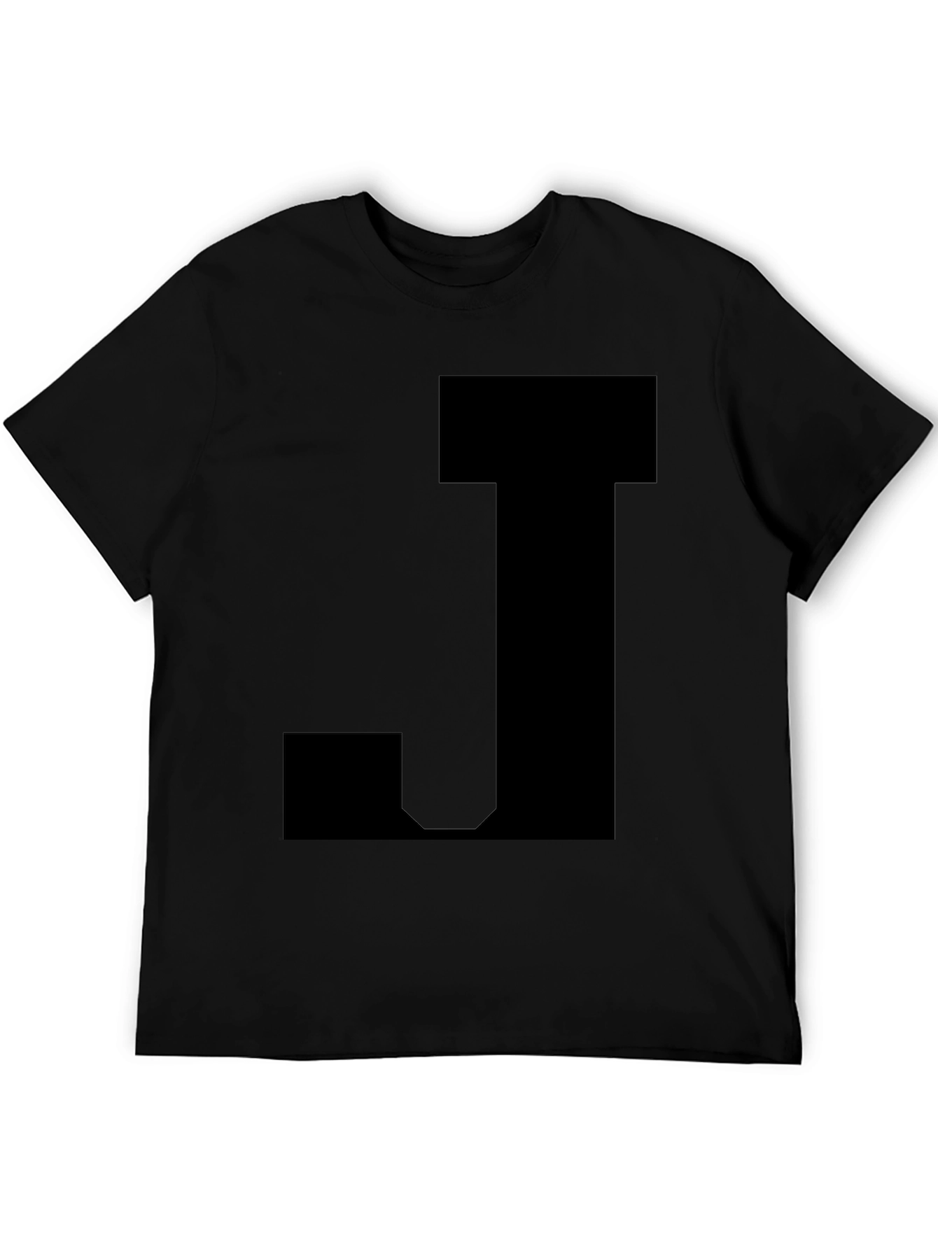 Bold Black Tee with J Design