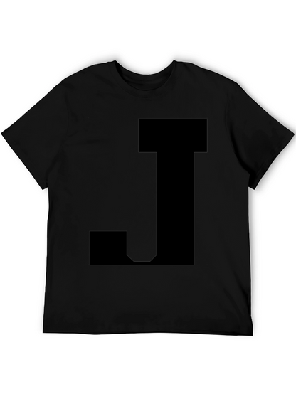 Bold Black Tee with J Design