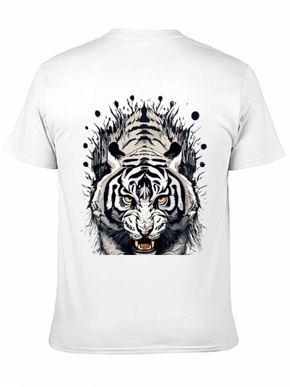 Tiger Graphic Print Crew Neck T-Shirt