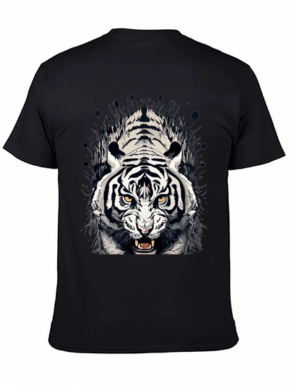 Tiger Graphic Print Crew Neck T-Shirt