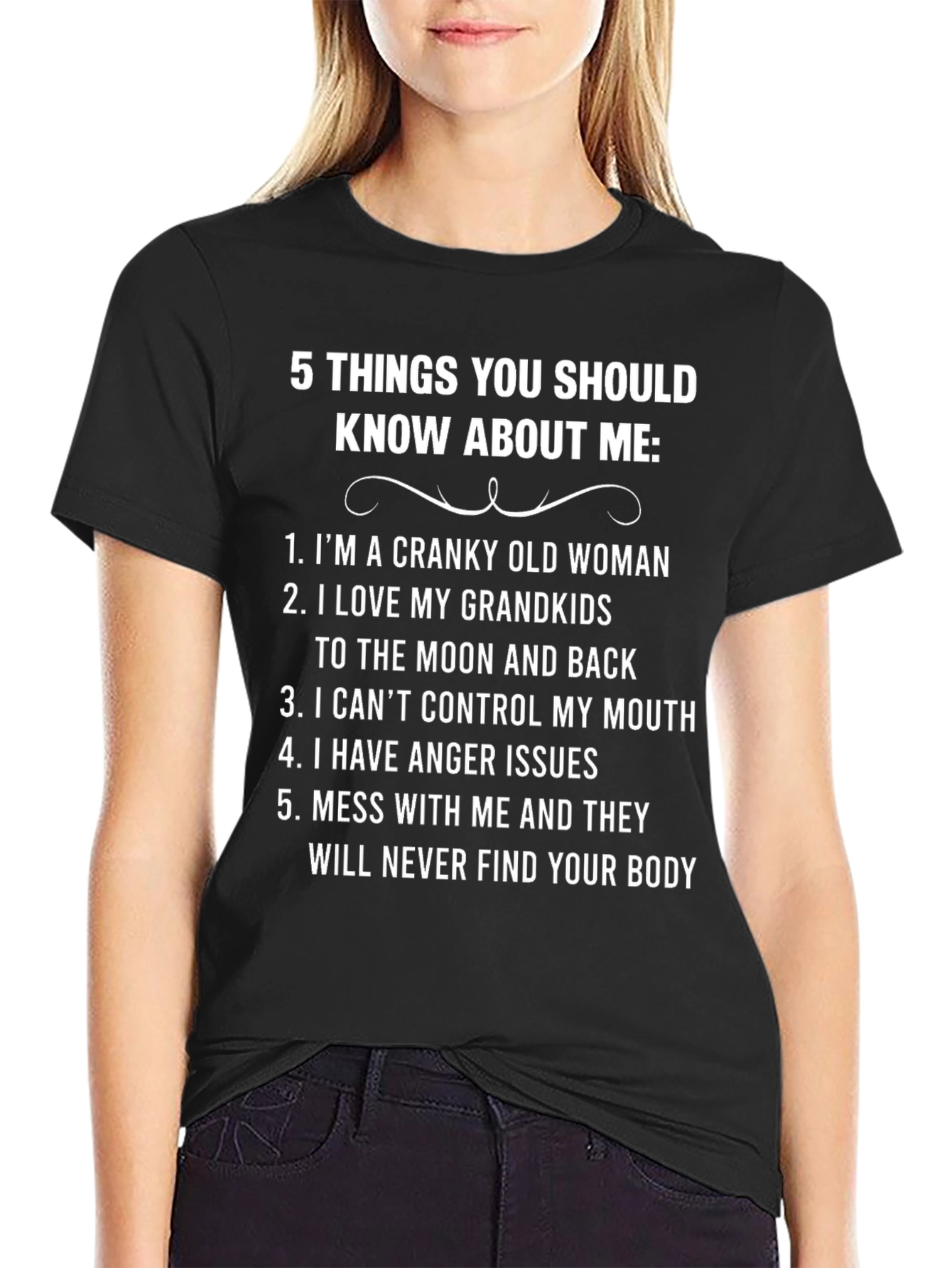 Cranky Old Woman T-Shirt - Humorous Graphic Tee
